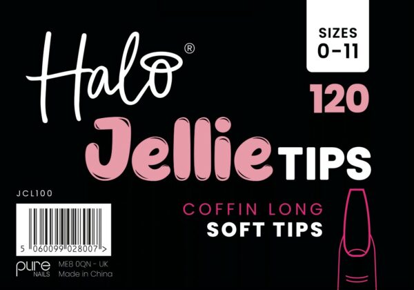 Halo Jellie Nail Tips 120s Coffin Long Artwork - JCL100