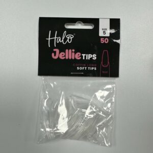 Halo Jellie Nail Tips 50st Coffin Long Sizes 5 - JCL115