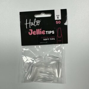 Halo Jellie Nail Tips 50st Coffin Long Sizes 6 - JCL116