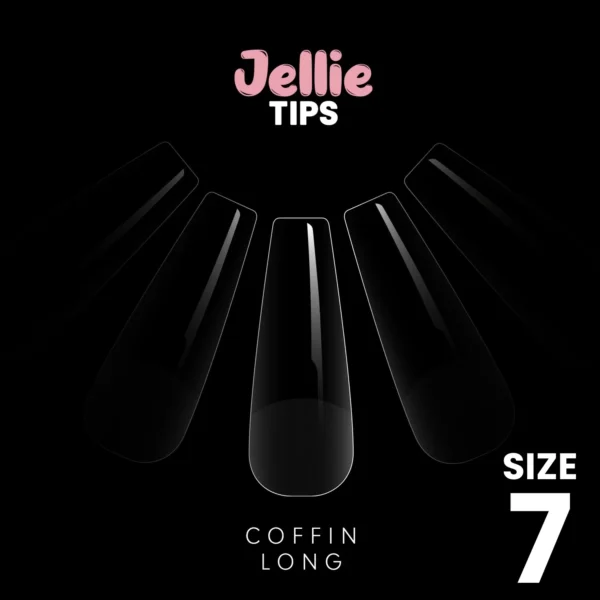 Halo Jellie Nail Tips 50st Coffin Long Sizes 7 - JCL117