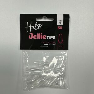 Halo Jellie Nail Tips 50st Coffin Long Sizes 9 - JCL119