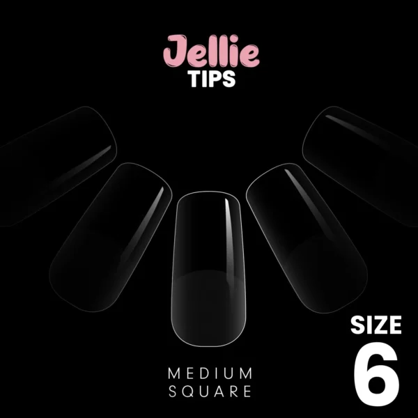 Halo Jellie Nail Tips 50st Medium Square Sizes 6 - JM116