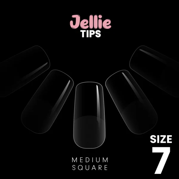 Halo Jellie Nail Tips 50st Medium Square Sizes 7 - JM117