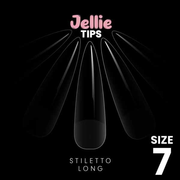Halo Jellie Nail Tips 50st Stiletto Long Sizes 7 - JSL117
