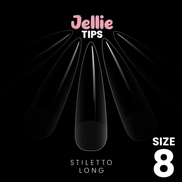 Halo Jellie Nail Tips 50st Stiletto Long Sizes 8 - JSL118