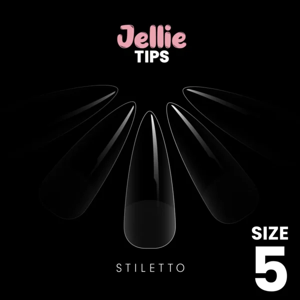 Halo Jellie Nail Tips 50st Stiletto Sizes 5 - JS115